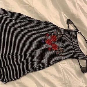 American eagle black and white stripe shirt